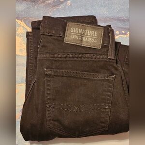 Signature Levi‎ Strauss & Co Mens Black Jeans - Slim Fit, Comfortable & Stylish